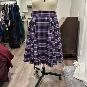 Laura Byrnes Purple Plaid Skirt